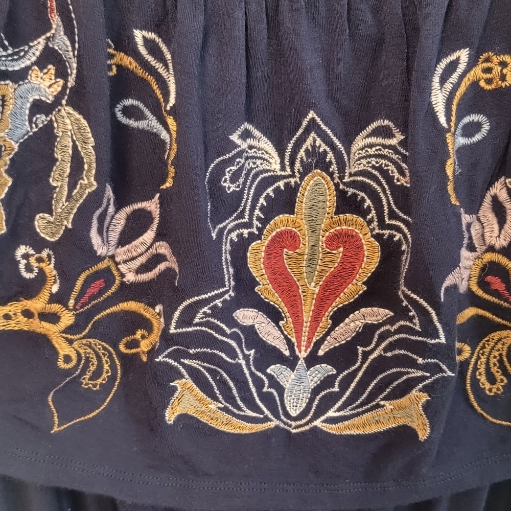 Artesia Boho Gypsy Womens Embroidered Summer Romper Jumpsuit Size Large View 3